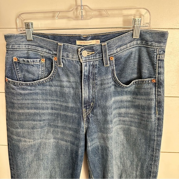 LEVIS Low Pro 30 woman Distressed blue cotton bohemian denim high rise jean - Picture 6 of 13